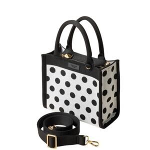 Kate Spade New York x Target Black White Polka Dot Knit Crossbody Handbag Purse